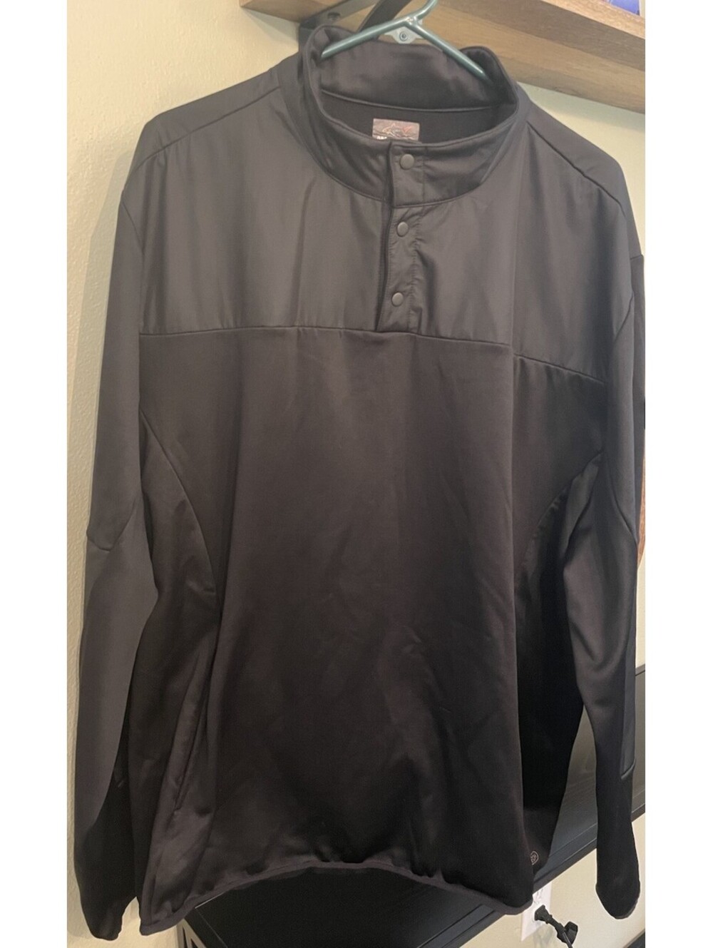 Greg Norman Shirt Jacket Mens XXL Black Quarter Button Pullover Hydro Tech